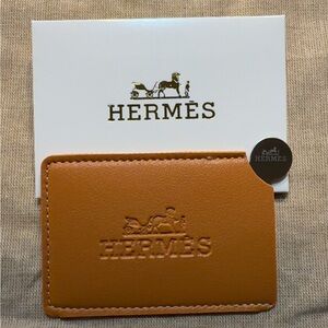 Hermes Brown Leather Mirror or Card Holder